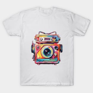 Retro multi-color Camera T-Shirt